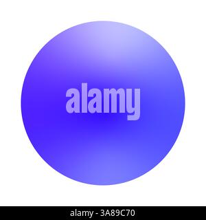 Blue gradient sphere. Smooth color transition. Abstract round shape. Vector illustration. Stock Vector