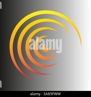 Gradient spiral icon. Orange and yellow arc. Futuristic circular wave. Vector abstract. Stock Vector