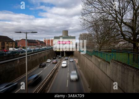 The Clyde tunnel,  southside entrance in Govan, Glasgow, Scotland, UK Stock Photo