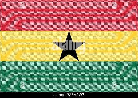 Ghana Independence Day March 6. Scribble style Ghana flag vector background. Poster, card, banner. Stock Vector