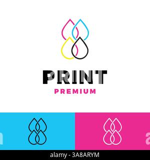 digital print icon vector logo template illustration design Stock Vector