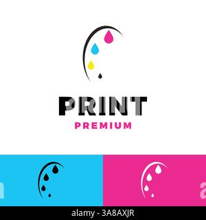 digital print icon vector logo template illustration design Stock Vector