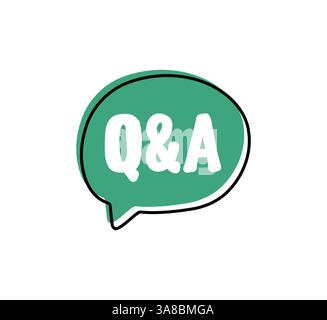 Q&A. Badge, icon, logo vector design illustration on white background Stock Vector
