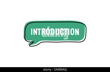 Introduction. Badge, icon, logo vector design illustration on white background Stock Vector