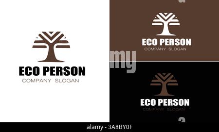 Eco Person Tree Logo, Tree of life logo design template Stock Vector