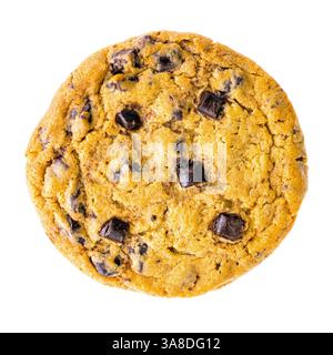 Chocolate chip cookie isolated on white background, sweet food closeup Stock Photo