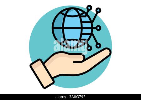 Digital asset icon. colored outline icon style. icon related to digital marketing. business elements vector illustration Stock Vector