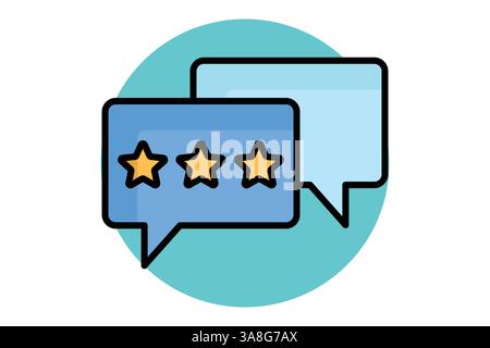 Rating icon. colored outline icon style. icon related to digital marketing. business elements vector illustration Stock Vector