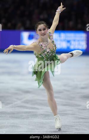 Isabeau Levito of United States performs during the Women Free skating