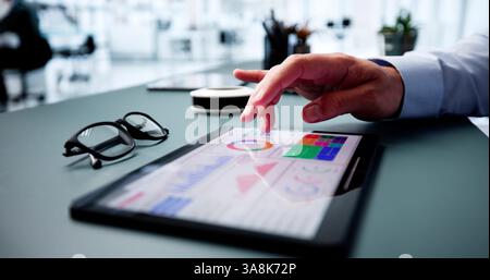 Data Analyst Using Data Analytics KPI Dashboard Stock Photo
