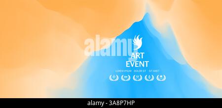 Art event invitation template. Creative design poster with vibrant gradients. Vector Illustration for advertising, marketing, presentation. Mobile scr Stock Vector