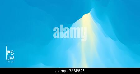Sky with clouds. Sun rays bursting through the clouds. 3d vector Illustration. Stock Vector