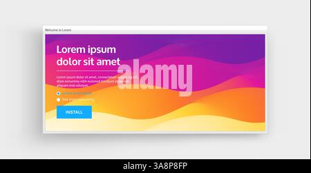 Website or mobile app landing page. Abstract background with dynamic effect. Modern pattern. Vector illustration for design. Stock Vector