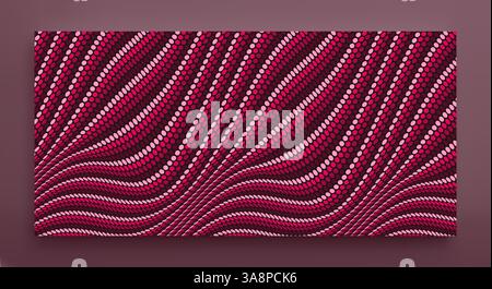 Wavy dotted background with optical illusion. Abstract polka dots pattern. 3d vector illustration. Stock Vector
