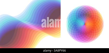 Sphere. Abstract digital wave with dynamic effect. 3d vector illustration made of various overlapping elements. Applicable for banners, placards, post Stock Vector