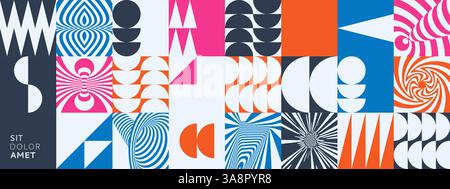 Cover design template. Abstract geometric pattern. Vector illustration for brochure, flyer, cover, poster, presentation, portfolio or banner. Stock Vector