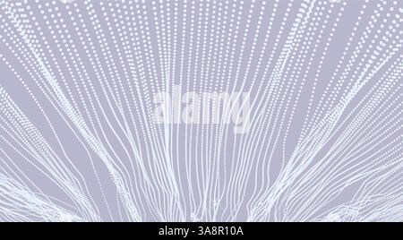 Array with dynamic emitted particles. 3d technology style. Abstract background. Vector illustration. Stock Vector