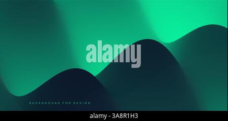 Abstract wavy background with modern gradient colors. Trendy liquid design. Motion sound wave. Vector illustration for banners, flyers and presentatio Stock Vector