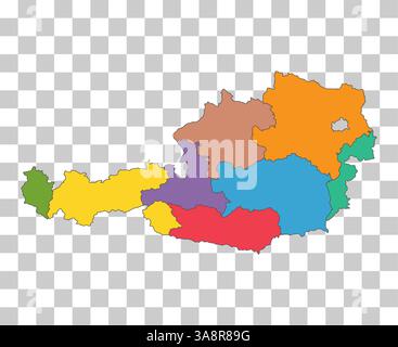 Austria map symbol shape, travel web flat concept icon symbol vector illustration . Stock Vector