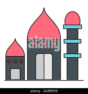 Islamic mosque icon, arabic faith culture design, flat web isolated vector illustration . Stock Vector