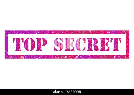Top secret stamp symbol, label sticker sign button, text banner vector illustration . Stock Vector