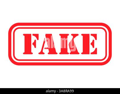 Fake stamp symbol, label sticker sign button, text banner vector illustration . Stock Vector