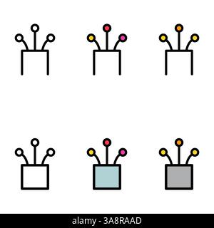 Set of optical cable icon, technology information web network, digital vector illustration . Stock Vector