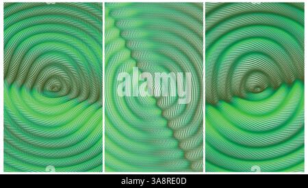 3D wavy background with ripple effect. Grid surface with particle. Vector illustration for cover, card, postcard, interior design, banner, poster, bro Stock Vector