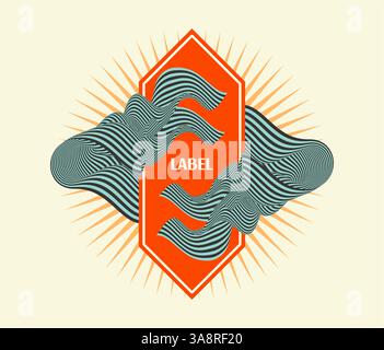 Pattern with optical illusion. Abstract geometrical background. Art composition. Cover design template. 3D illustration for brochure, poster, presenta Stock Vector