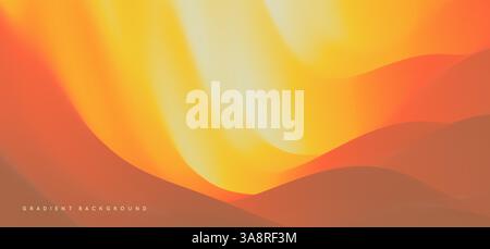 Desert dunes sunset landscape. Abstract background with dynamic effect. Creative design with vibrant gradients. 3D vector Illustration. Stock Vector