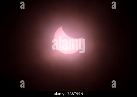 Essex, UK. 29th Mar, 2025. 11 am and the eclipse is at it's peak. A Partial Solar Eclipse as seen from Essex in the South East of England Credit: MARTIN DALTON/Ģ����ý Live News Stock Photo