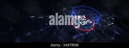 DevOps Concept: Integrating Development and Operations for Enhanced Software Delivery. Stock Photo