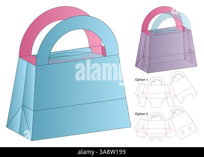 Box packaging die cut template design. 3d mock-up Stock Vector