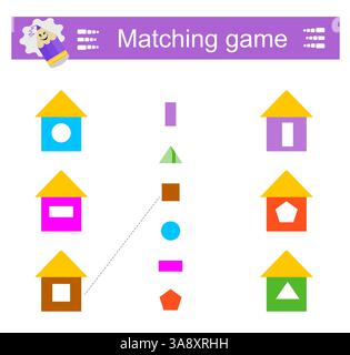 A game for children. Puzzle game. Attention tasks for children. Vector illustration. Stock Vector