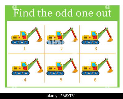 Task for development of attention and logic. Children activity page for book. Vector illustration. Stock Vector