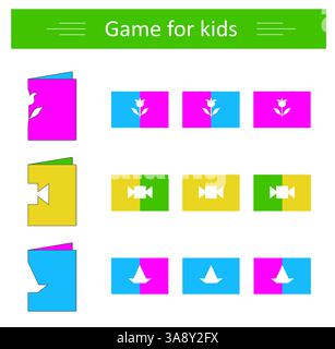 Educational game for kids. Need to find the correct answer. For websites and for printing. Vector illustration. Stock Vector