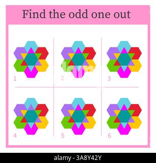 Find the odd one out. Visual logic puzzle for children. Vector illustration. Stock Vector