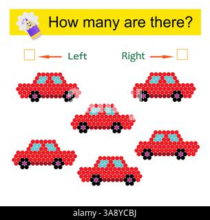 Count how many cars educational game. Math task development of logical ...