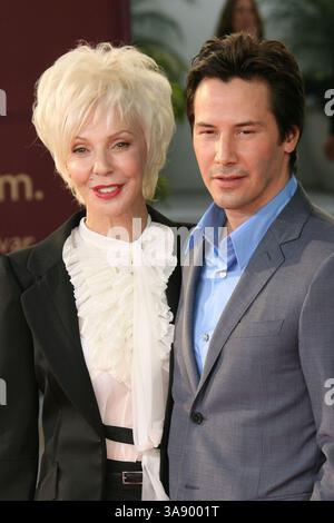 June 13, 2006 - Hollywood, California, U.S. - 13 June 2006 - Hollywood, California - Keanu Reeves and mother Patric Taylor also know as Patricia Taylor.  World Premiere of ''The Lake House '' presented by Warner Brothers held at the Cinerama Dome.  Photo Credit: Zach Lipp/AdMedia (Credit Image: © Zach Lipp/AdMedia via ZUMA Wire) Stock Photo