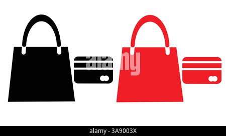Shopping Bag and Credit Card Icon Stock Vector