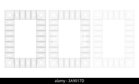 Geometric Frame Design with Abstract Rectangular Stock Vector
