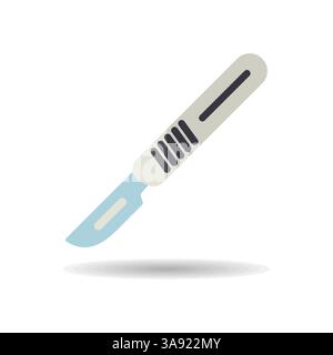 Surgical tools for operations scalpel vector isolated icon. Medicine and medical support sign. Graph symbol for medical web site and apps design, logo Stock Vector