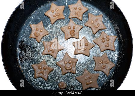 Star shaped chocolate cookies arranged overhead Stock Photo - Alamy