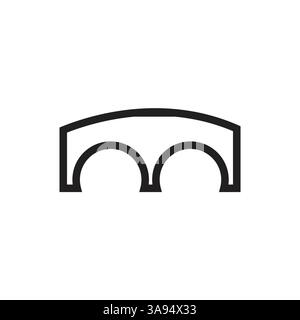 Bridge icon vector button logo symbol concept. Stock Vector
