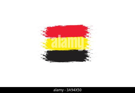 Flag of Federal Republic of Germany. Germany's tricolor brash concept. Horizontal Illustration isolated on white background. Stock Vector