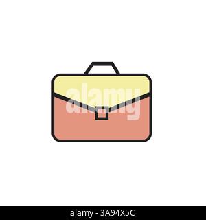 Flat briefcase icon symbol vector Illustration. Stock Vector