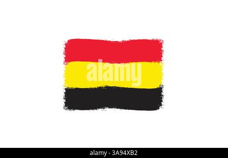 Flag of Federal Republic of Germany. Germany's tricolor brash concept. Horizontal Illustration isolated on white background. Stock Vector