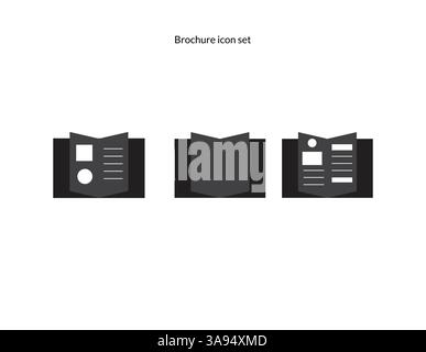 Brochure icons set. Outline set of Brochure vector icons for web design isolated on white background Stock Vector
