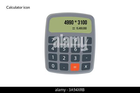 Calculator flat vector icon. style design isolated on white background. Stock Vector