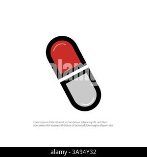 Capsule icon, Pill icon in trendy flat style isolated on background. Stock Vector
